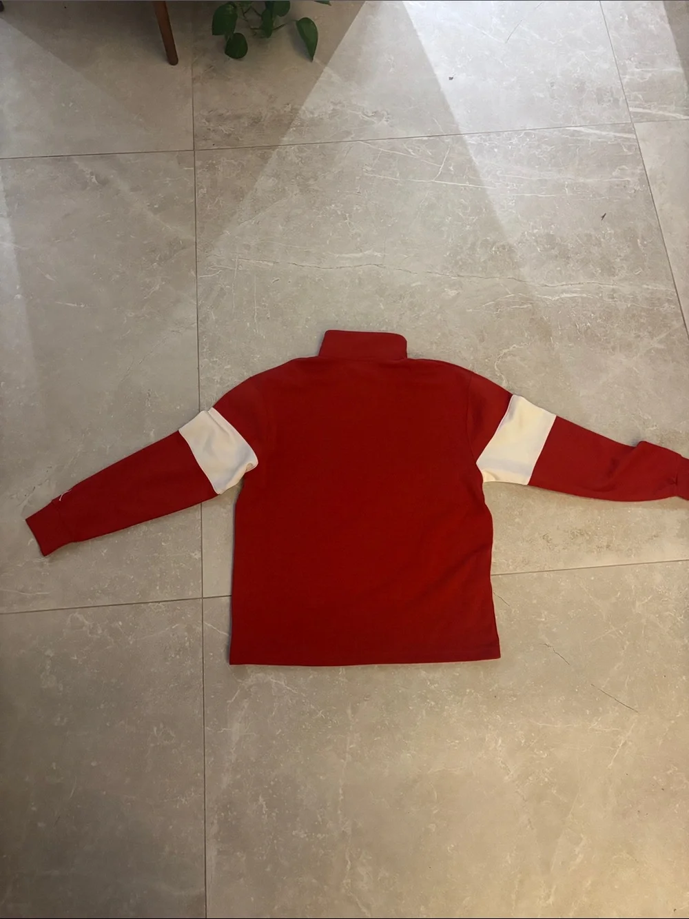 Jordan Red Half-Zip Pullover with White Chest Stripe